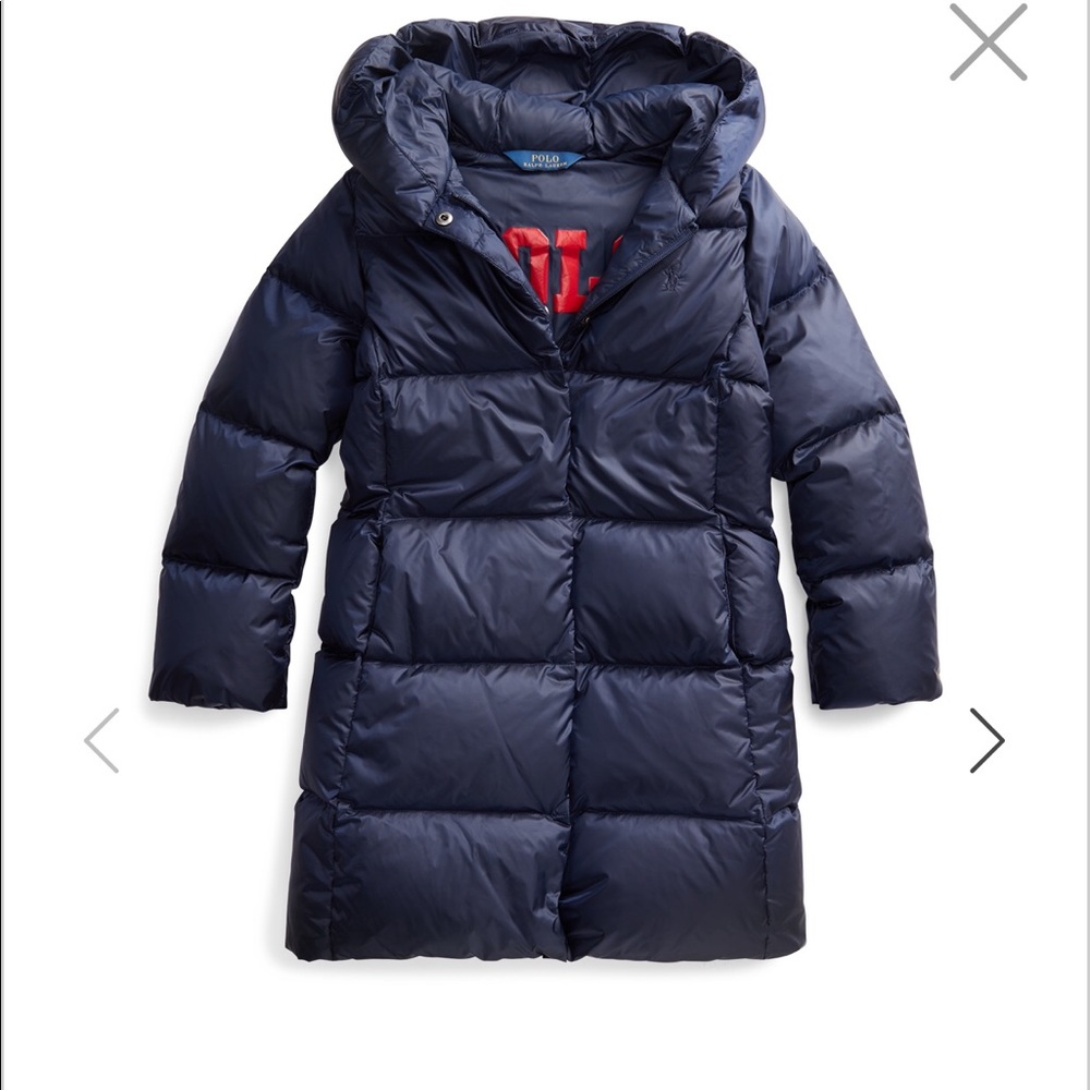 Quilted down polo coat
